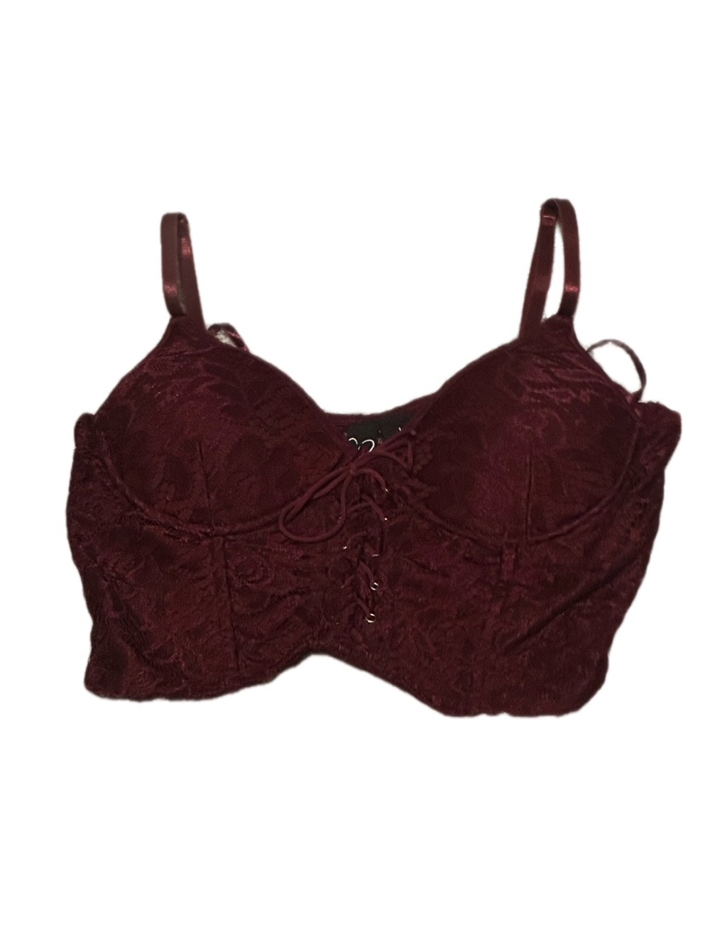Windsor Lace-Front Bustier Camisole in Burgundy